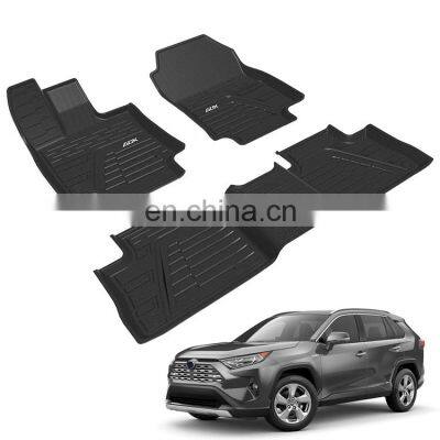 Bulk Sale Durable All Weather Waterproof  4 Pcs Black Rubber Tpe Car Floor Mats For TOYOTA RAV4 2020