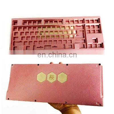 Machining custom 60% 75% 100% CNC Aluminum PC Brass PVD e-coating Case Mechanical Keyboard DIY Kit