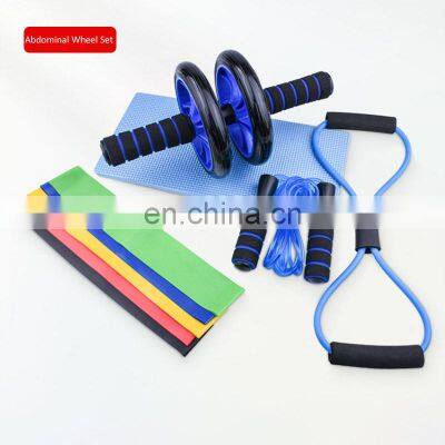 Custom Fitness AB Wheel Speed Rope Skipping Resistance Belt With Kneeling Pad Suit for Abdominal Trainer