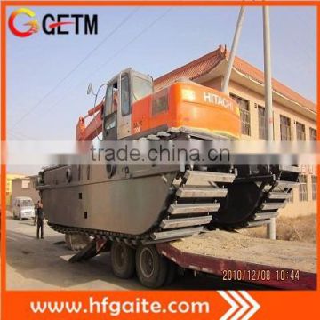 Amphibious excavator pontoon GET210P equipped Doosan motor Japan hydraulic system Marsh buggy