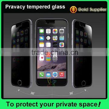 Fast delivery 9H harness privacy tempered glass screen protector for iPhone 6 and 6 plus