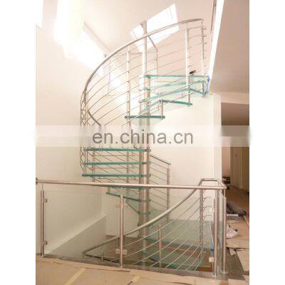 Foshan Factory New Design Arc Staircases Glass Spiral Stairs