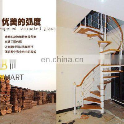 America standard glass balustrades & handrails wooden tread stairs indoor spiral staircase