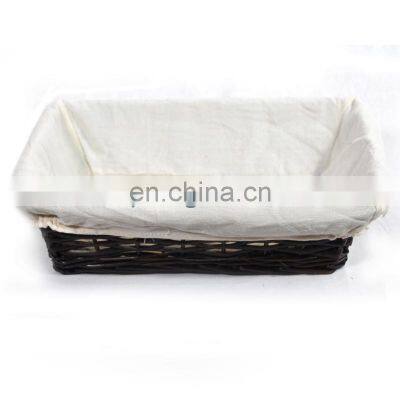 Savannah Large Rectangular wicket Tray with Cloth Liner wilow basket