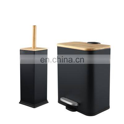 2020 Bamboo Products Wholesale Pedal Bin Waste Bin 3L 5L White Black photo-5