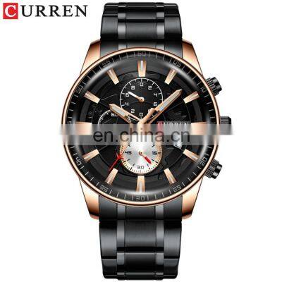 CURREN 8362 Luxury Top Popular Brand Stainless Steel Time Zone Water Resistant Men's Quartz Watch