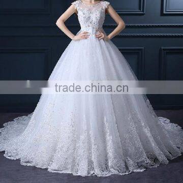 C71648A New Model Elegant Handmade Long Beaded Wedding Dress photo-4