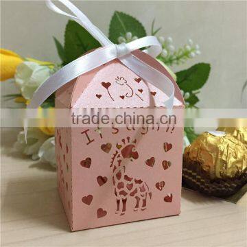 Cheapest Perfect Design Cute Animal Candy Gift Box Laser Cut in Pink Green