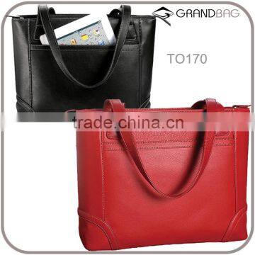Hot Selling wholesale pebble leather women tote bag leather bags for laptop manufacture