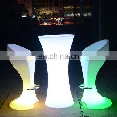 lounge furniture for bar /remote control rechargeable led furniture RGB colorful illuminated PE plastic single led sofa chair