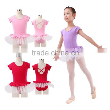 Professional Leotard with White Ballet Dance Performance Tutu Skirt for Kids