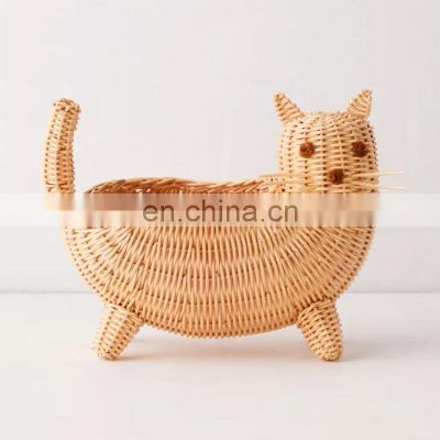 High Quality Small Kitty Catch-All Rattan Storage Basket, Creative Natural Woven candy basket Wholesale Supplier