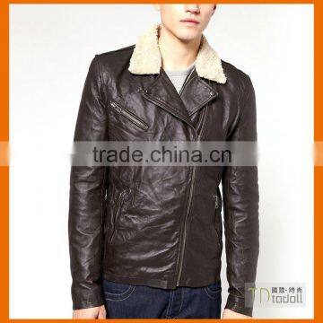 2016 fashan new style and top quality leather bomber jacket for men