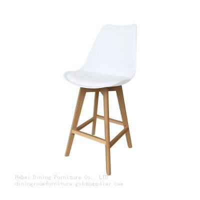 Wooden Leg Bar Chair with Plastic Seat DB-P03