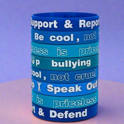 Factory Wholesale Hot Sale Anti-bullying Propaganda Quotes Protect the Healthy Growth of Children Custom Silicone Bracelet photo-2