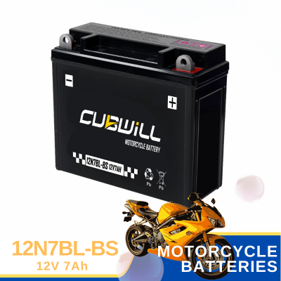 Мотоаксессуары. Акумулятор для мотоцикла на основе свинцовой кислоты 12V7Ah 12N7BL-BS