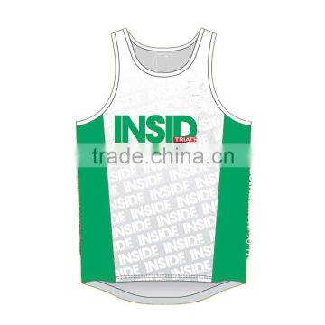 100% Polyester fabric round neck running singlets