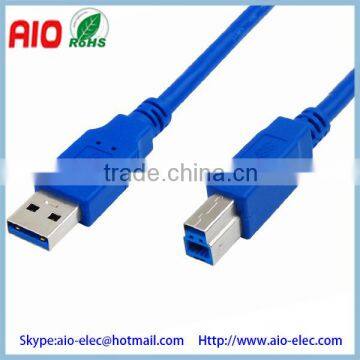 blue high grade USB3.0 A type male to B type male,USB3.0 plug to plug printer cable