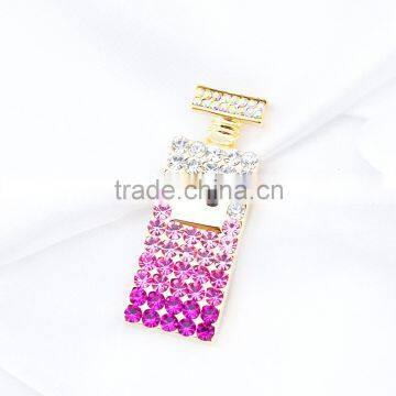 Delicate High Quality Perfume Bottle Brooch Diamond Brooch photo-2