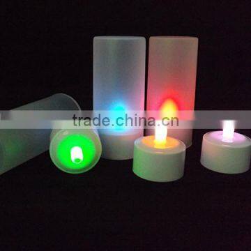 wholesale flicker remote control rechargeable plastic tea light led candles