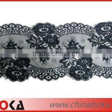 New Arrival Latest Design Black Flower Embroidery Polyester Lace Trim Wholesale Quality Choice