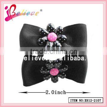 Supreme quality no fade no deformation ribbon bow wide elastic hair band (XH12-2107)