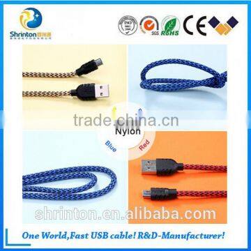 Wholesale 1M remax textile braided micro usb data cable