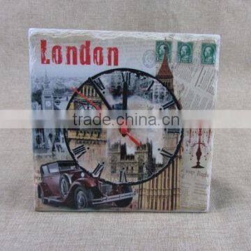 london new decal design for square shape ceramic clock