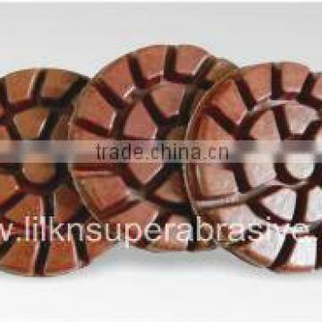 Metal dry concrete polishing pad