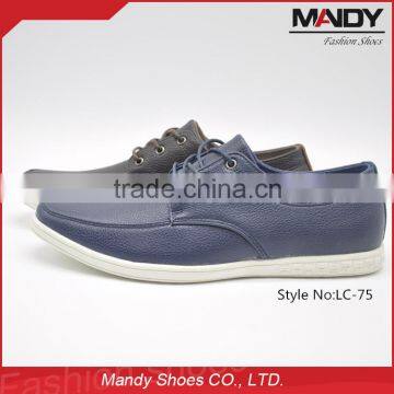 Casual pu upper shoes material with 2016 wholesale rubber sole man shoe