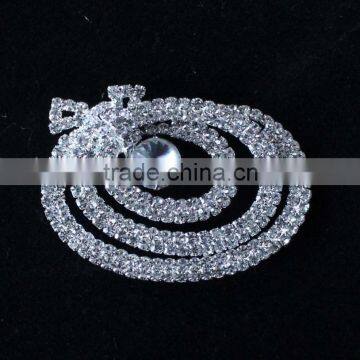 Vintage Gold Alloy Rhinestone Crystal Flower Wedding Bridal Bouquet Brooch Pin photo-6