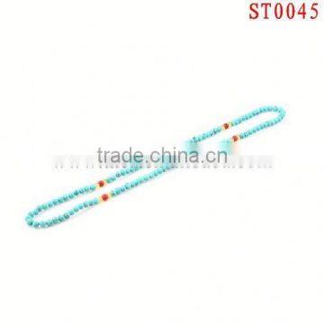 ST0045 wholesale assorted nature stone necklace gree spurce with red coral pearl necklace