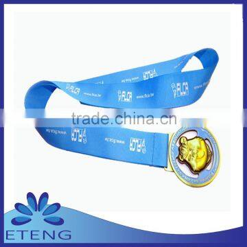 Customized high quanlity organza medal ribbons with hot cutting