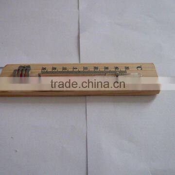 Household Indoor Wooden Thermometer Double Scale C / F High Quality and Eco-friendly Red Kerosene Filled Black Printed w/ Hook photo-4