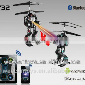 i732: APP controlled RC combat helicopter with gyroscope, 2 channel robot design helicopter