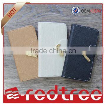 Western style pu leather slim flip cover for samsung galaxy e5