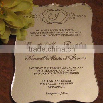 personalised mirror acrylic wedding invitations card, birthday gift with envelop                        
                                                Quality Choice