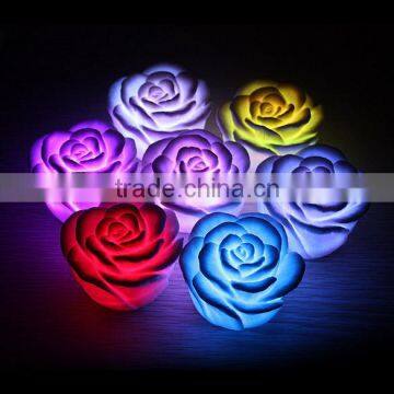 LED Romantic Rose Flower 7 Color changed Changing Lamp LED night lights Light