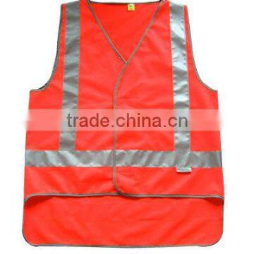 orange working safty vest with high light reflective strip