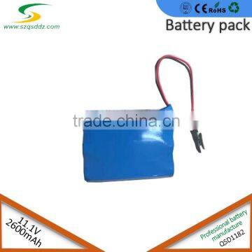 deep cycle battery 11.1V 2600mah battery pack with pcm for pos machine