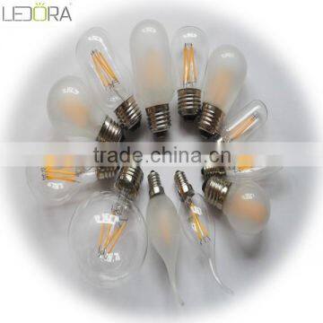 All glass E14 E12 E27 E26 2w 4w 6w led filament bulbs from china