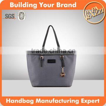 3209 Nylon Fabric Durable Medium Size Tote bags wholesale with PU dual handles