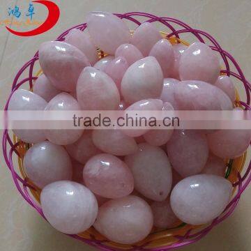 Drilled Rose Quartz Mia Ben Wa Jade Eggs Pelvic Exercise Eggs