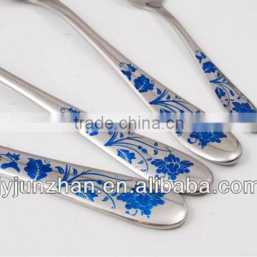 New flatware metal blue color of stainless steel made by Junzhan factory directly and sell in factory price