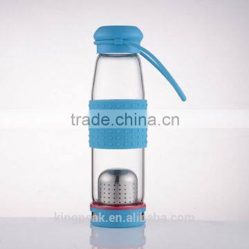 2016 Hot Sale BPA free Unique and Stylish infusion glass bottle infusion bottles/Glass Water Infuser bottle