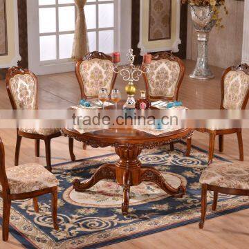 Home furniture upscale dining room wooden round dining table and chairs set