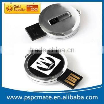 4G 8G 16G 32G Metal Round USB Flash Drive with LED logo