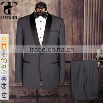 latest custom made design man western style formal party tuxedo with black satin shawl lapel suits for men