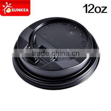 Sell 12oz black coffee cups cover, plastic cup cap