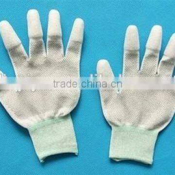 [Gold Supplier] HOT ! PU Coated 13g nylon Gloves with dots